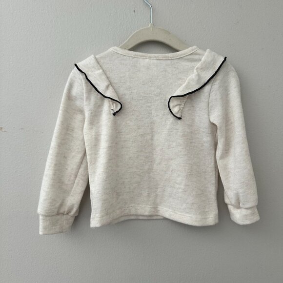 EUC Wonder Nation Cream Ruffle Trim Kids Top - Picture 4 of 4